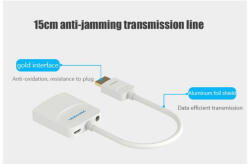 Vention Convertor HDMI la VGA cu audio de 3.5mm și sursă de alimentare USB V099-WH Adaptoare HDMI Culoare Alb (V099-WH)