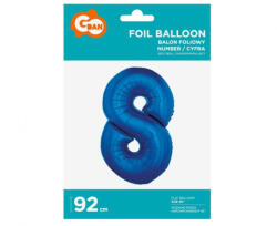 GoDan Balon folie sub forma de cifra, culoare albastra 92 cm GD624-8 Baloane folie Tip Cifra 8 (GD624-8)