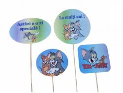 Set 4 topper (propsuri) din carton pentru tort model Tom si Jerry FT022 Recuzite si Propsuri (FT022)