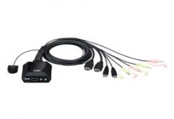 ATEN CS22H 2-Port USB 4K HDMI Cable KVM Switch with Remote Port Selector (CS22H)