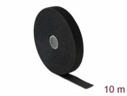 Delock Hurkolható rögzítők 10m x 20mm tekercs, fekete (18716)