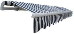 vidaXL Copertină pliabilă motorizată, 400 cm, albastru/alb (275553) - vidaxl