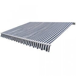 vidaXL Copertină pliabilă motorizată, 400 cm, albastru/alb (275553) - izocor