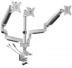 SpeaKa Professional SP-MM-940 3 részes Monitor tartó 33, 0 cm (13) - 81, 3 cm (32) Ezüst Dönthető + forgatható, Állítható magasságú, (SP-10924816)