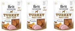 Brit Jerky Snack Monede din carne de curcan 3x80g