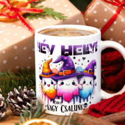 Deconline Customs Egyedi neves Halloweeni bögre Csokit vagy csalunk, személyre szabható 330 ml (DO126184-CERAMIC-MUG)