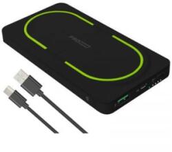 ProUser Wireless powerbank 10000 mAh Quick Charge 3.0, Power Delivery 3.0 Lítiumion Fekete-zöld egyidejű töltés és kisütés, állapotjelző