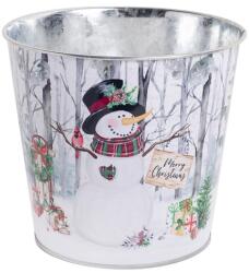 Iris bádog kaspó kör hóember 13, 5*15 cm (080873)