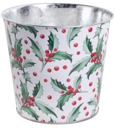 Iris bádog kaspó kör piros ilex 13, 5*15 cm (080875)