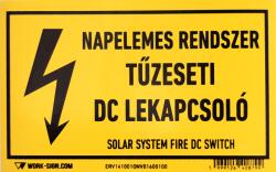  munkavédelmi matrica önt. 160x100 napelemes rendszer dc lekapcsoló