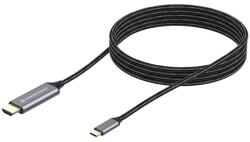 Conceptronic Kábel - ABBY10G (USB-C to HDMI, 4K/60Hz, harisnyázott, fekete, 2m) (ABBY10G)