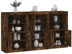 vidaXL füstös tölgy színű tálalószekrény LED-ekkel 181, 5 x 37 x 100 cm (3209181)