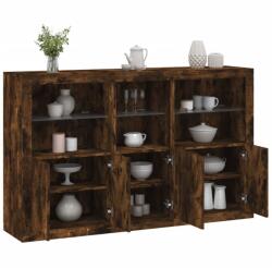 vidaXL füstös tölgy színű tálalószekrény LED-ekkel 162 x 37 x 100 cm (3209146)