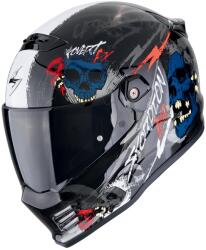 Scorpion COVERT FX SKULLZ zárt motoros bukósisak fekete-szürke-piros