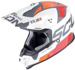 Scorpion VX-16 EVO AIR ANALOG motokrossz bukósisak fehér-narancssárga