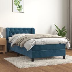vidaXL sötétkék bársony rugós ágy matraccal 80 x 200 cm (3127641)