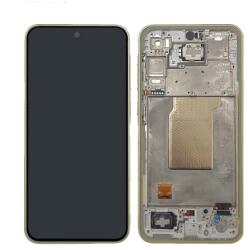 Samsung A356 Galaxy A35 (5G 2024) Előlap Keret+LCD Kijelző+Érintőpanel, Sárga, Lemon (GH82-34221D) Szerelt, Service Pack
