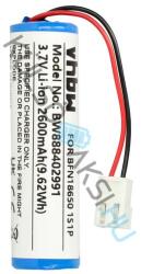 VHBW Csere akkumulátor Leifheit BFN18650 1S1P - 2600mAh, 3.7V, Li-Ion (WB-888402991)