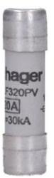 HAGER Hengeres olvadó kerámia biztosíték 20A 1kV DC gPV 10, 3 x 38mm késleltetett (HB-LF320PV)