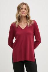 Sisley gyapjú pulóver könnyű, női, bordó, 11BAM4016 - burgundia XS