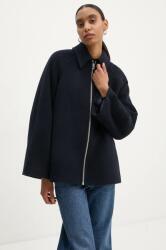 Samsoe Samsoe gyapjú dzseki ALMA sötétkék, átmeneti, oversize, F23300184 - sötétkék XS