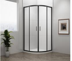 SAPHO POLYSAN EASY LINE BLACK íves zuhanykabin, 900x900mm, matt fekete profil/transzparent üveg (EL2615B) - zuhanystore