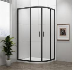 SAPHO POLYSAN EASY LINE BLACK íves zuhanykabin, 900x800mm, matt fekete profil/transzparent üveg (EL2815B) - zuhanystore