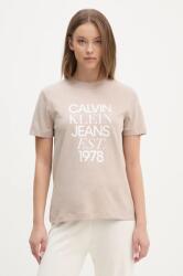 Calvin Klein Jeans pamut póló női, bézs, J20J224910 - bézs L