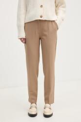 Calvin Klein nadrág gyapjú keverékből bézs, magas derekú cigaretta fazonú, K20K207589 - bézs 38