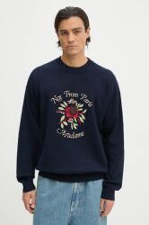 Drôle de Monsieur gyapjú pulóver Le Maille Slogan Fleurs sötétkék, E. PO162. WO007. NY Le Maille Slogan Fleurs - sötétkék S