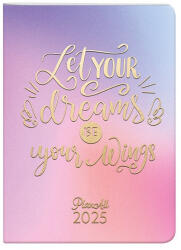 PLANALL Zsebnaptár PLANALL B/6 heti álló fehér lapos aranyozott Girl 2026 (21551) - papir-bolt