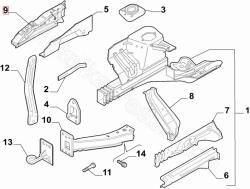FIAT eredeti Sárvédő tartó jobb első Panda FIAT PANDA III (12-) (51845173)