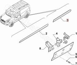 FIAT eredeti J. tolóajtó díszléc Doblo FIAT DOBLO III (735497901)