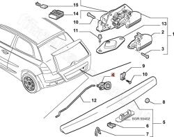 FIAT eredeti Hátsó ajtó zár ház (Stilo 3p) FIAT STILO (46845813)
