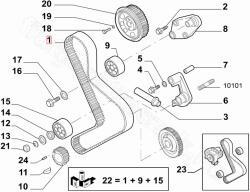 FIAT eredeti Vezérműszíj 2.5D, 2.8D FIAT 132 (132_), 132 Sedan (132_) (99456476)