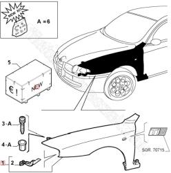 FIAT eredeti Sárvédő jobb első ALFA ROMEO 147 (60694119)