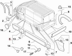 FIAT eredeti Bal B oszlop díszléc FIAT DUCATO IV (06-) (735785480)