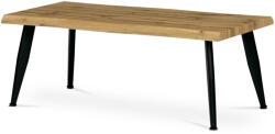 Artium Tölgyszínű Dohányzóasztal 120x60, MDF lap tölgy dekorral, fekete fém lábakkal (AHG-401_OAK)