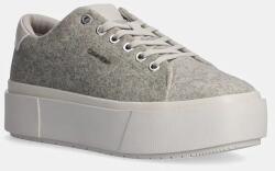 Calvin Klein sportcipő FLATFORM CUP LACE UP W/ML FELT szürke, HW0HW02325 - szürke Női 38