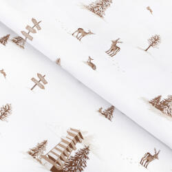 Goldea karácsonyi szövet - extra - erős 100% - os pamut - hegyvidéki táj 160 cm