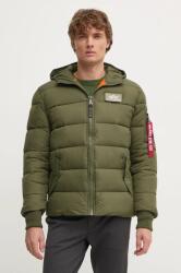 Alpha Industries rövid kabát Hooded Puffer Alpha FD férfi, zöld, téli - zöld S