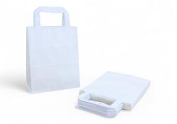 Szidibox Karton Papírtáska szalagfüles, papírszatyor 18x22+8cm fehér (SZID-01062)