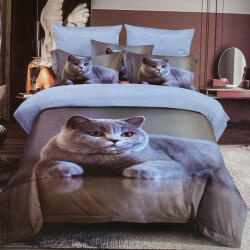 idealisotthon 7 részes fotónyomtatott ágyneműhuzat - szürke cica (IO-SY-BL-PRINT-7-CTGY)