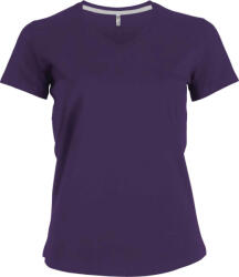 Kariban Női V-nyakú rövid ujjú pamut póló, Kariban KA381, Purple-2XL (ka381pu-2xl)