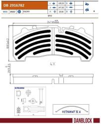 DANBLOCK set placute frana, frana disc DANBLOCK DB 2916782 (DB 2916782)