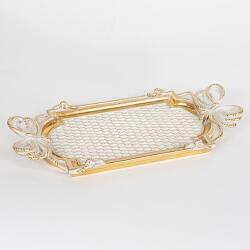 Romantic Home Tava din rasina Golden White 40 cm (752-16079) Tava
