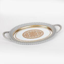 Romantic Home Tava din rasina cu oglinda Grey Gold 39 cm (752-16085) Tava