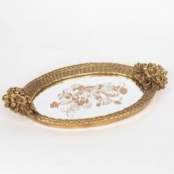Romantic Home Tava din rasina Antique Golden Flowers 40 cm (752-16083) Tava