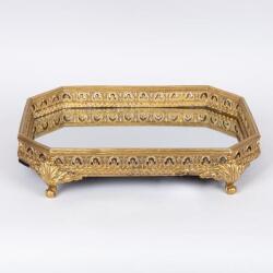 Romantic Home Tava din rasina cu oglinda Antique Gold 40 cm x 28 cm (752-16103) Tava