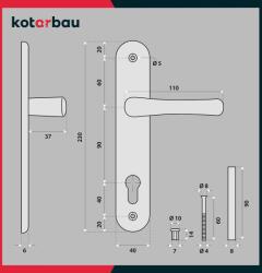 KOTARBAU Mâner de ușă 90 set de bronz (C451)